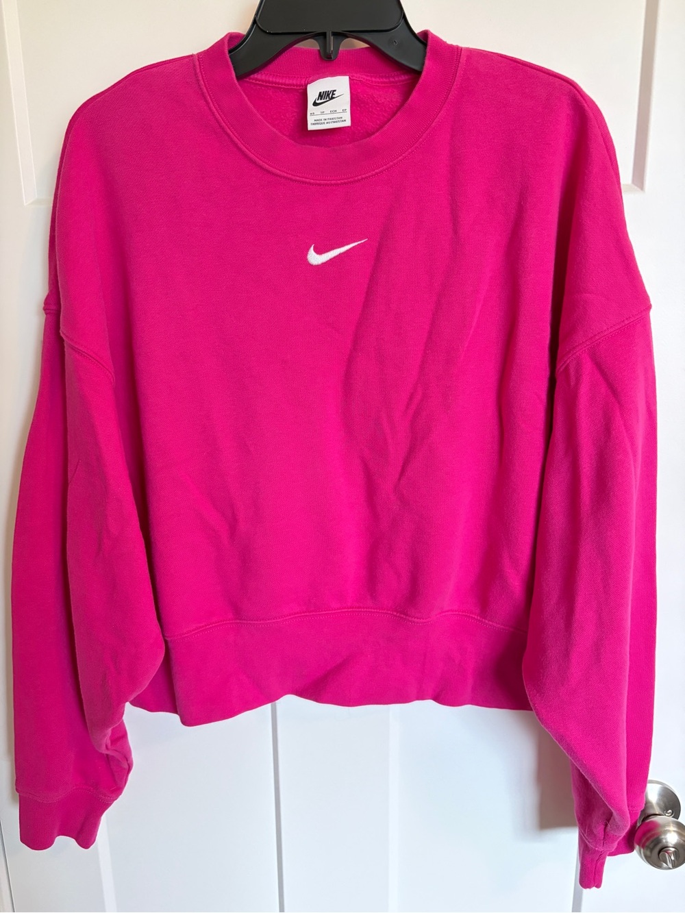 Nike Phoenix Fleece Oversized Crew Crop Sweatshirt Hot Pink Women’s XS